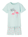 Name it - Lichtblauwe pyjama met flamingo's