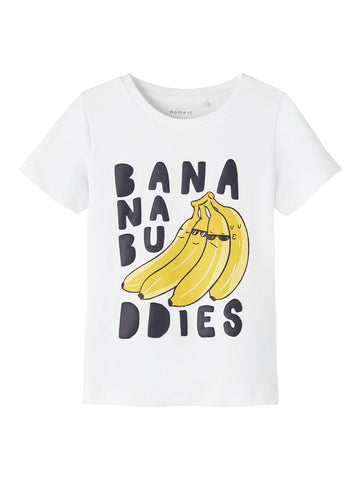 Name it - Wit T-shirt 'banana buddies'