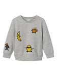 Name it - Lichtgrijze sweater met stoere fruitsoorten