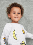 Name it - Lichtgrijze sweater met stoere fruitsoorten