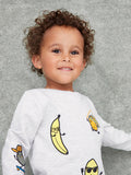 Name it - Lichtgrijze sweater met stoere fruitsoorten