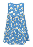 Name it - Blauwe jurk met bloemenprint