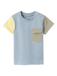 Name it - Blauw colorblock T-shirt