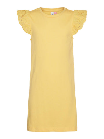 Vero Moda - Gele jurk met kanten mouwen