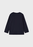 Mayoral - Donkerblauwe T-shirt met lange mouwen met auto