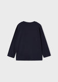 Mayoral - Donkerblauwe T-shirt met lange mouwen met auto