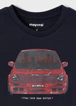 Mayoral - Donkerblauwe T-shirt met lange mouwen met auto
